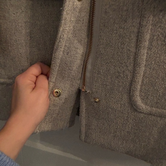 Jcrew women's Gray Coat with Faux Fur Trim - Picture 4 of 6